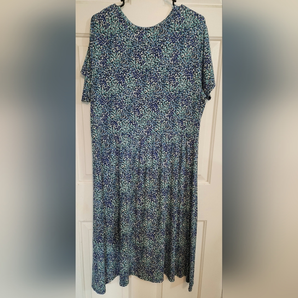L.L. Bean Blue and White Speckled Dress - Picture 2 of 5